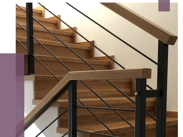 Обшивка металлической лестницы деревом в Калининграде от 4300 руб.