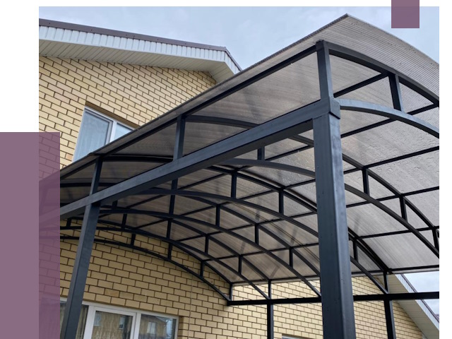 Монтаж козырьков в Калининграде от 11383 руб. | ПРОЛЁТ-Клн