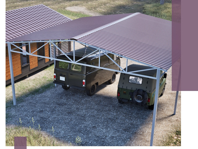 Двускатные навесы под ключ в Калининграде — изготовление и монтаж