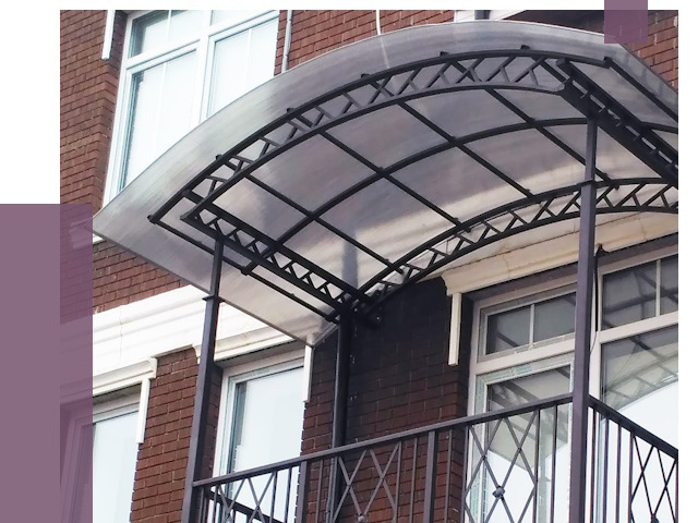 Козырьки над балконом в Калининграде от 8550 руб. | ПРОЛЁТ-Клн