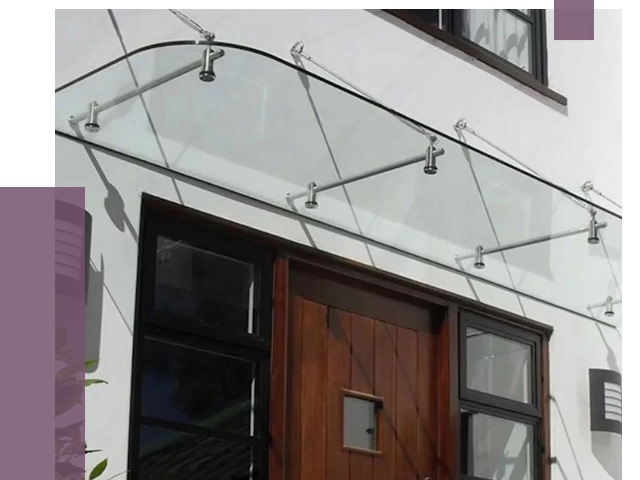 Стеклянные козырьки в Калининграде от 18718 руб. | ПРОЛЁТ-Клн