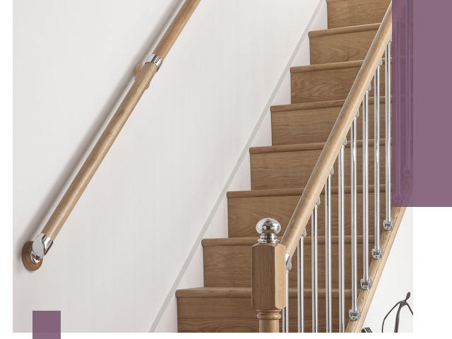 Пристенные поручни из стали и нержавейки под монтаж в Калининграде